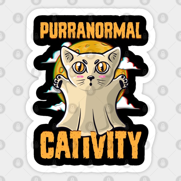 Funny Cat Ghost Halloween Humorous Trick or Treat Gift Sticker by creative